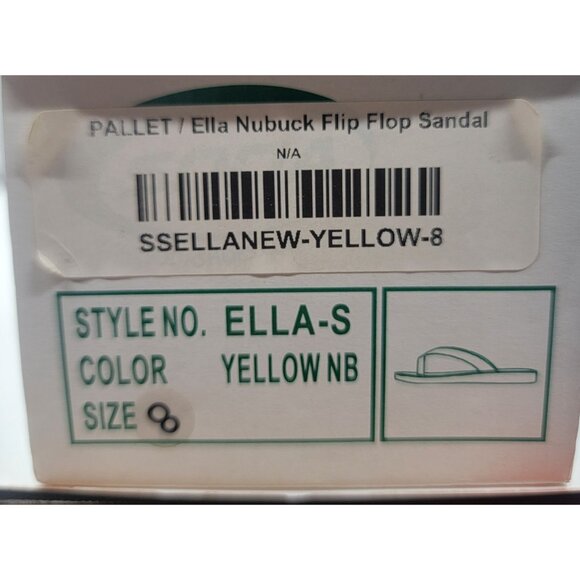 Soda Womens Sz 8 Yellow Ella Nubuck Flip Flop Sandals Man Made Material NIB - Picture 8 of 8
